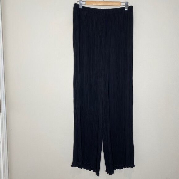 Good American Plisse Pleated Wide Leg Pant size 3/4 - L/XL - Picture 4 of 15